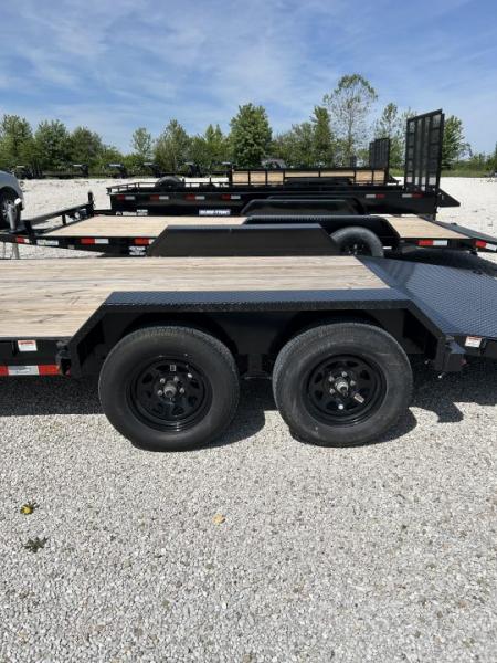 New 2025 Cam Superline 7 x 18 (14+4) CAM Wood Deck Car Hauler 7K