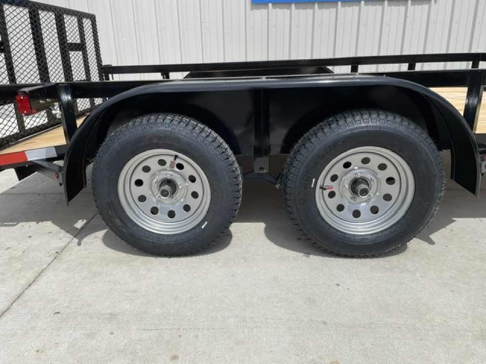 New C&M 82x12 ANGLE TOP UTILITY (2) 3500lb TANDEM AXLES, GVWR 7000lb, W/32" GATE, DOVETAIL