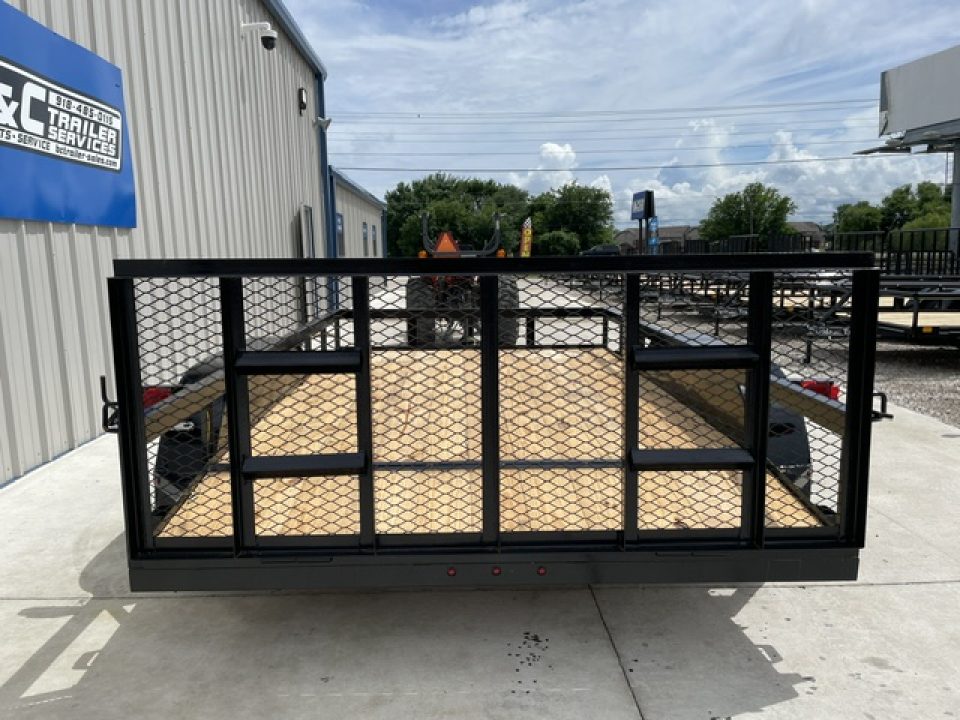 New C&M 82x12 ANGLE TOP UTILITY (2) 3500lb TANDEM AXLES, GVWR 7000lb, W/32" GATE, DOVETAIL