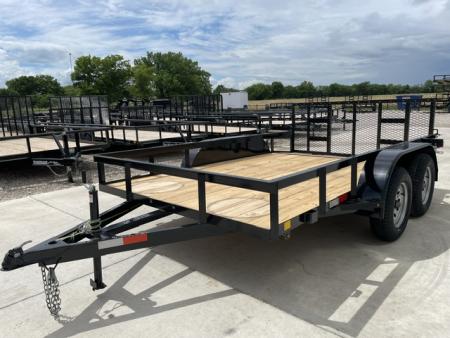 New C&M 82x12 ANGLE TOP UTILITY (2) 3500lb TANDEM AXLES, GVWR 7000lb, W/32" GATE, DOVETAIL