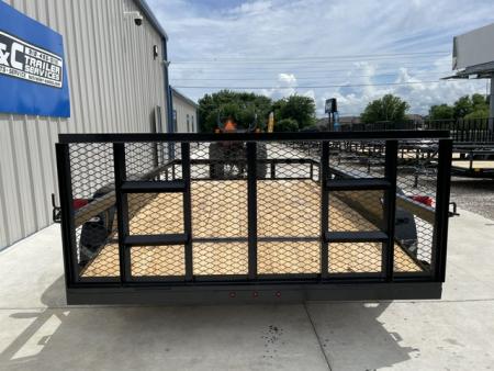 New C&M 82x12 ANGLE TOP UTILITY (2) 3500lb TANDEM AXLES, GVWR 7000lb, W/32" GATE, DOVETAIL