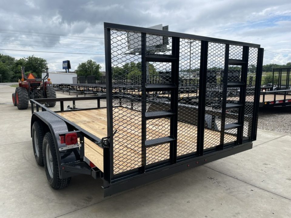 New C&M 82X12 ANGLE TOP UTILTY (2) 3500lb TANDEM AXLES, GVWR 7000lb W/4' GATE