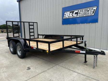New C&M 82X12 ANGLE TOP UTILTY (2) 3500lb TANDEM AXLES, GVWR 7000lb W/4' GATE