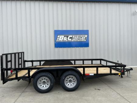 New 2026 C&M 82X14 UTILITY (2) 3500lb TANDEM AXLES, GVWR 7000lb, 32  GATE, DOVETAIL