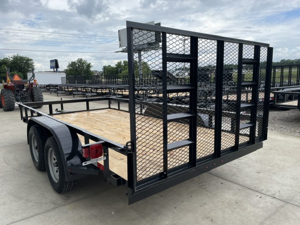 New 2026 C&M 82X14 ANGLE TOP UTILITY (2) 3500lb TANDEM AXLES, GVWR 7000lb, 4' GATE