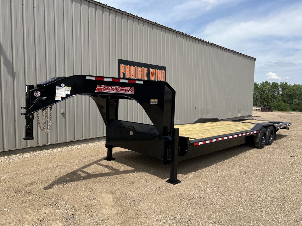 New 2026 Midsota 28' Hydraulic Tail Gooseneck Equipment Trailer