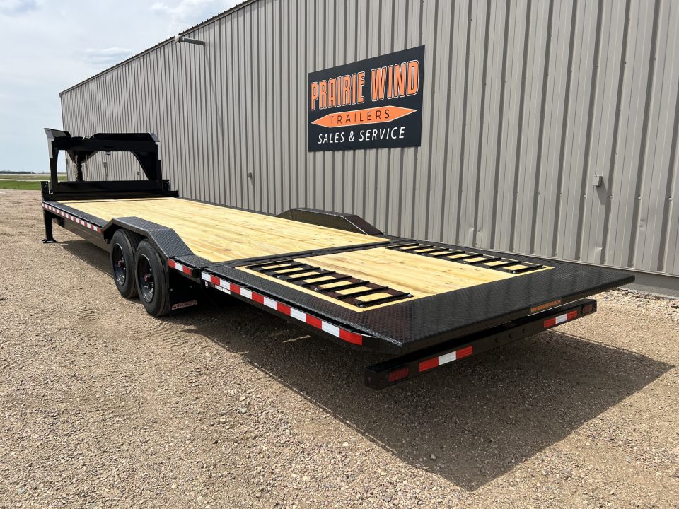 New 2026 Midsota 28' Hydraulic Tail Gooseneck Equipment Trailer