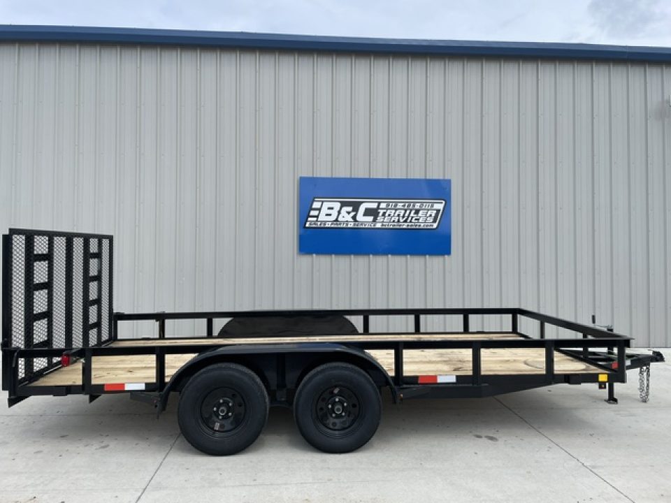 New 2026 C&M 82X16 ANGLE TOP UTILITY (2) 3500lb AXLES, GVWR 7000lbs, 4' GATE