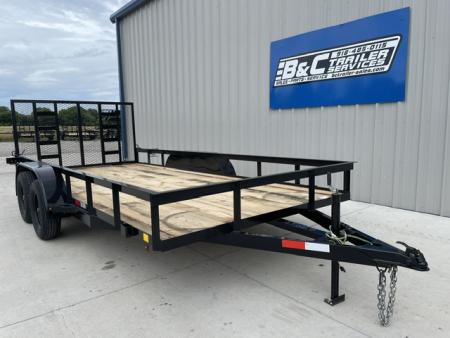 New 2026 C&M 82X16 ANGLE TOP UTILITY (2) 3500lb AXLES, GVWR 7000lbs, 4' GATE