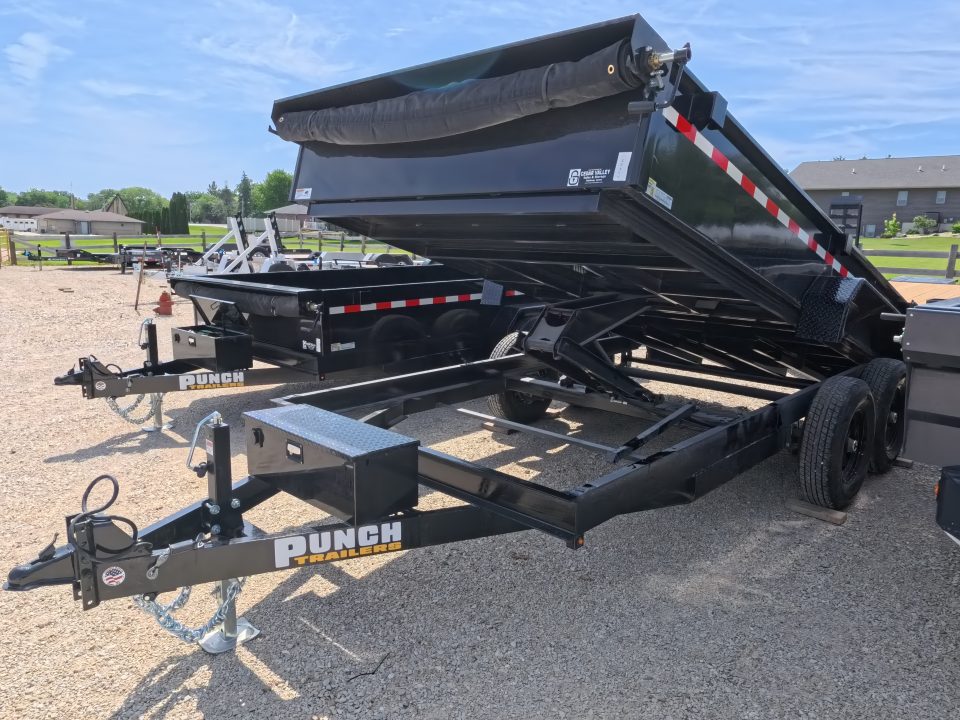 New 2026 Punch 83 x 14 Scissor Dump Trailer with 14K GVWR - Black