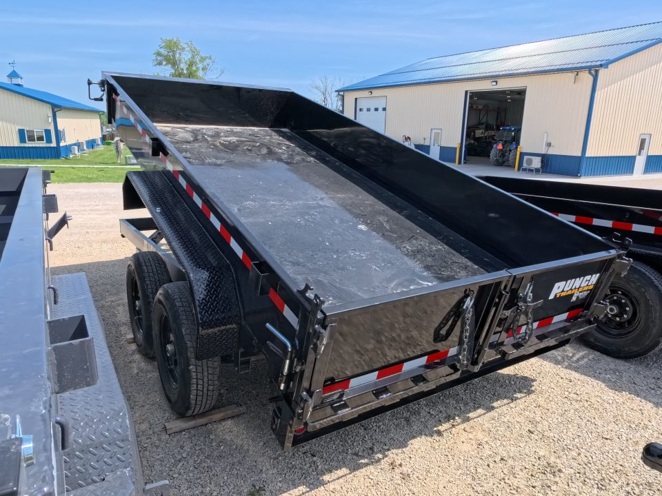 New 2026 Punch 83 x 14 Scissor Dump Trailer with 14K GVWR - Black
