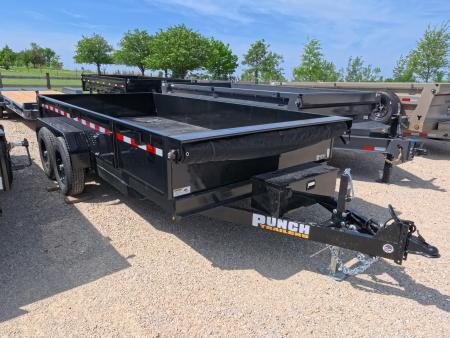 New 2026 Punch 83 x 14 Scissor Dump Trailer with 14K GVWR - Black