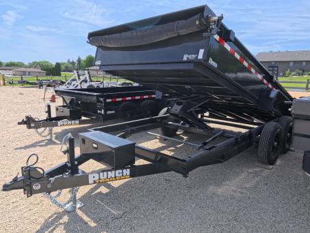 New 2026 Punch 83 x 14 Scissor Dump Trailer with 14K GVWR - Black
