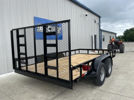 New 2026 C&M 82X14 ANGLE TOP UTILITY (2) 3500lb TANDEM AXLES, GVWR 7000lb, 4' GATE