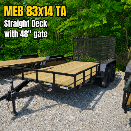 New 2026 MEB 83x14 TA , 2' dovetail with 30" gate or straight deck with 48" gate, 3.5k axles Utility Trailer