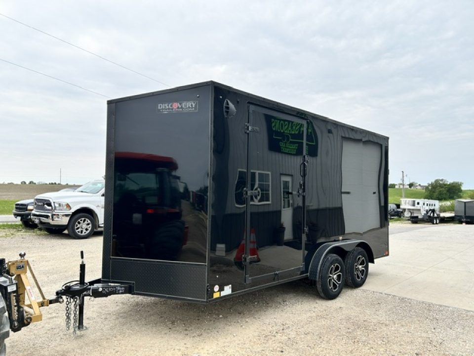 New 2027 Discovery Trailers 7.5x16 Blackout Package .080 exterior skins 90" INTERIOR HEIGHT Cargo / Enclosed Trailer