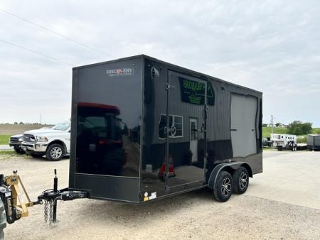 New 2027 Discovery Trailers 7.5x16 Blackout Package .080 exterior skins 90" INTERIOR HEIGHT Cargo / Enclosed Trailer
