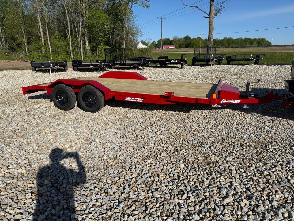 New STOCK#52592 83X18 LIBERTY FLAT BED CAR HAULER