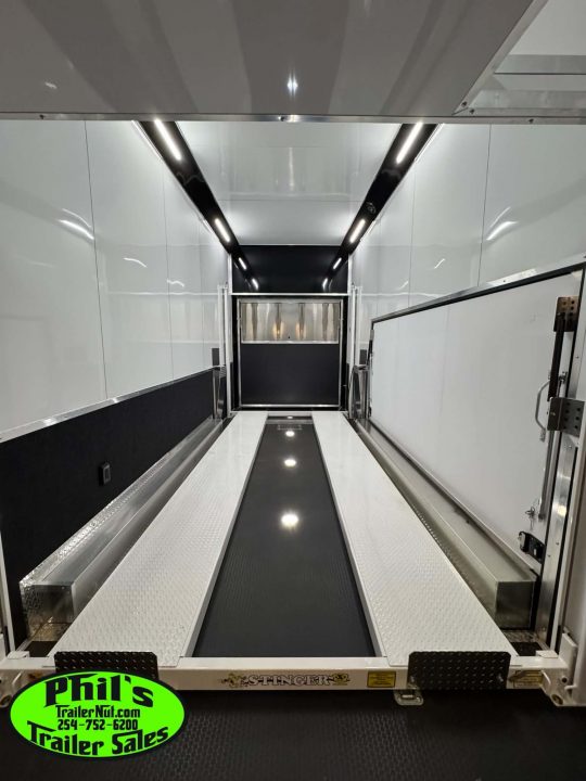 New Haulmark NEW 85X32 ALUMINUM STACKER WITH ESCAPE DOOR ENCLOSED RACE TRAILER Car / Racing Trailer TWO CAR HAULER