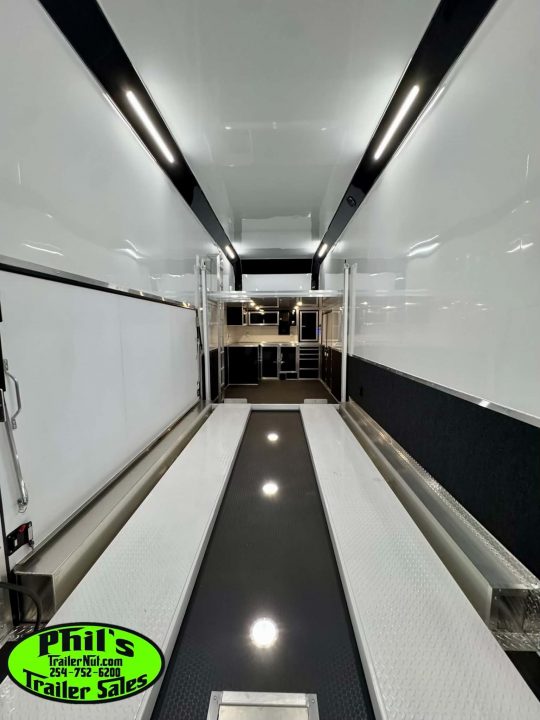 New Haulmark NEW 85X32 ALUMINUM STACKER WITH ESCAPE DOOR ENCLOSED RACE TRAILER Car / Racing Trailer TWO CAR HAULER