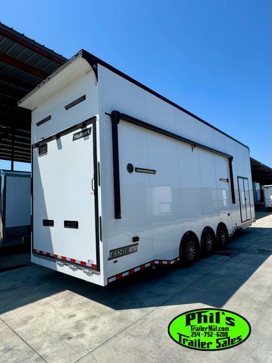New Haulmark NEW 85X32 ALUMINUM STACKER WITH ESCAPE DOOR ENCLOSED RACE TRAILER Car / Racing Trailer TWO CAR HAULER