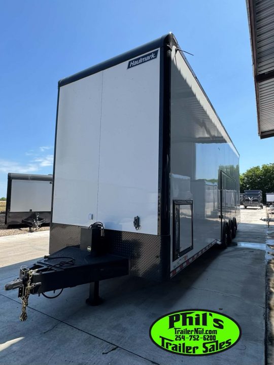 New Haulmark NEW 85X32 ALUMINUM STACKER WITH ESCAPE DOOR ENCLOSED RACE TRAILER Car / Racing Trailer TWO CAR HAULER