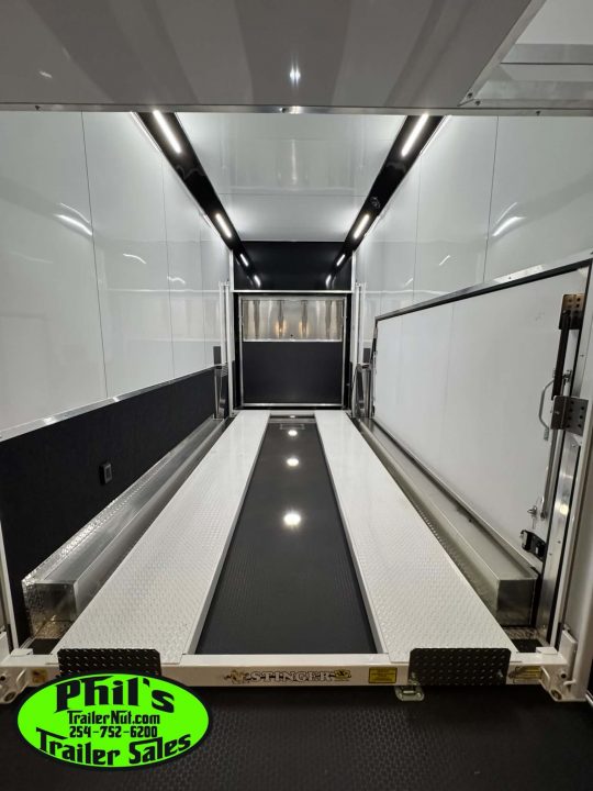 New Haulmark NEW 85X32 ALUMINUM STACKER WITH ESCAPE DOOR ENCLOSED RACE TRAILER Car / Racing Trailer TWO CAR HAULER