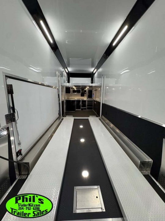 New Haulmark NEW 85X32 ALUMINUM STACKER WITH ESCAPE DOOR ENCLOSED RACE TRAILER Car / Racing Trailer TWO CAR HAULER