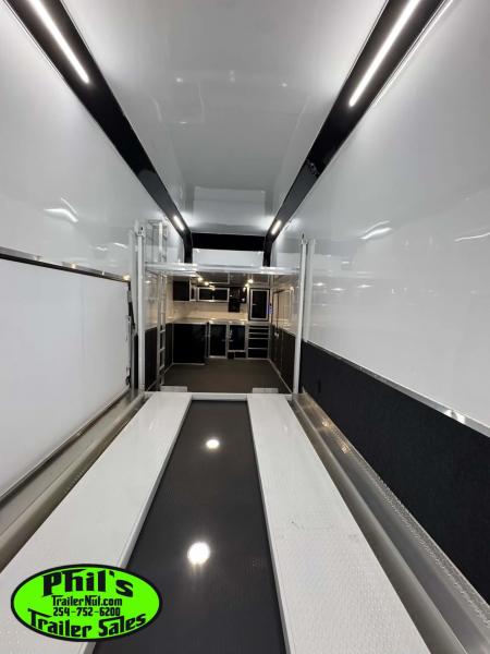 New Haulmark NEW 85X32 ALUMINUM STACKER WITH ESCAPE DOOR ENCLOSED RACE TRAILER Car / Racing Trailer TWO CAR HAULER