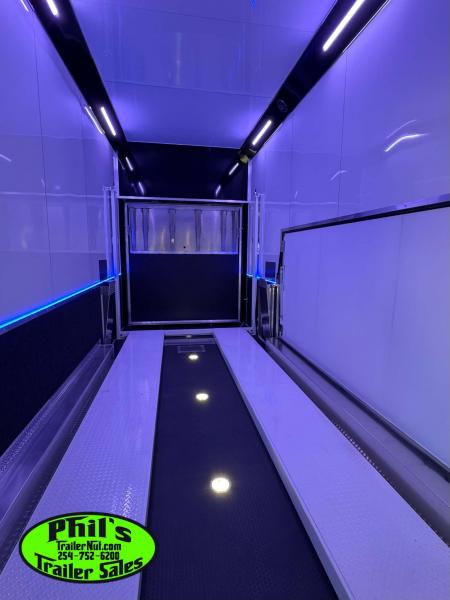 New Haulmark NEW 85X32 ALUMINUM STACKER WITH ESCAPE DOOR ENCLOSED RACE TRAILER Car / Racing Trailer TWO CAR HAULER