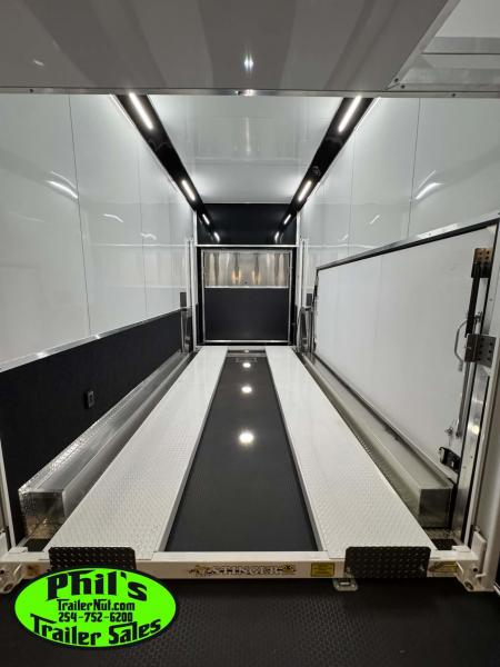New Haulmark NEW 85X32 ALUMINUM STACKER WITH ESCAPE DOOR ENCLOSED RACE TRAILER Car / Racing Trailer TWO CAR HAULER