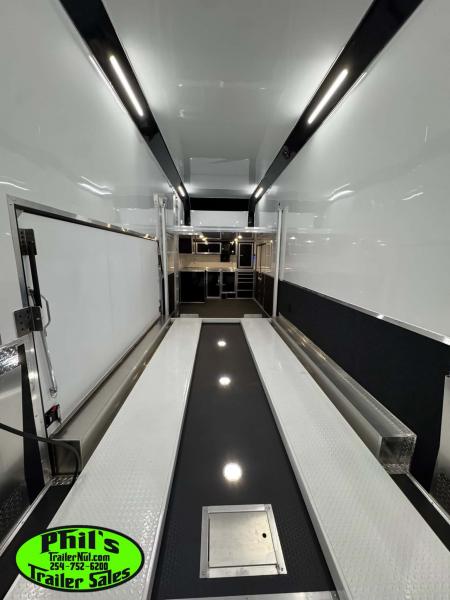 New Haulmark NEW 85X32 ALUMINUM STACKER WITH ESCAPE DOOR ENCLOSED RACE TRAILER Car / Racing Trailer TWO CAR HAULER