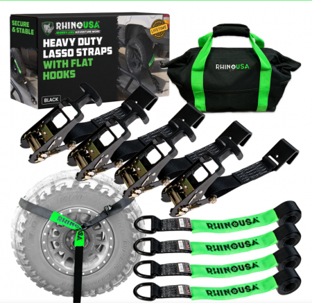 New HD Lasso Straps w/ Flat Hooks -Blk