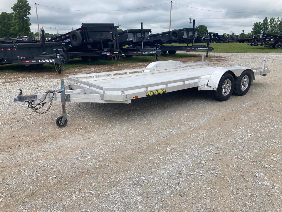 Used 2022 Aluma 78X18 TANDEM 7K ALUMINUM CH W/ SLIDE IN RAMPS Car Hauler