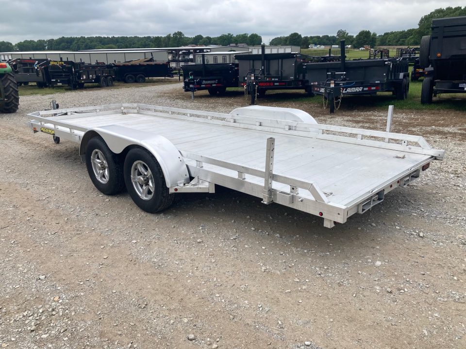 Used 2022 Aluma 78X18 TANDEM 7K ALUMINUM CH W/ SLIDE IN RAMPS Car Hauler