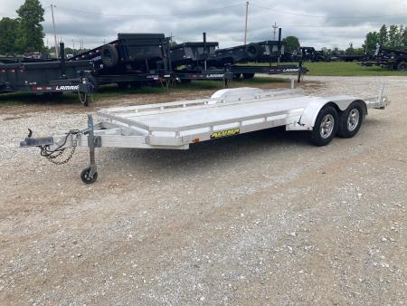 Used 2022 Aluma 78X18 TANDEM 7K ALUMINUM CH W/ SLIDE IN RAMPS Car Hauler
