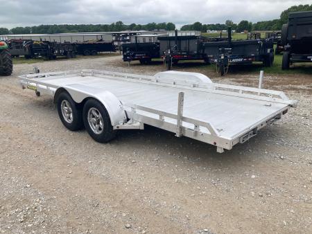 Used 2022 Aluma 78X18 TANDEM 7K ALUMINUM CH W/ SLIDE IN RAMPS Car Hauler
