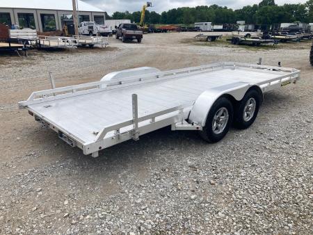 Used 2022 Aluma 78X18 TANDEM 7K ALUMINUM CH W/ SLIDE IN RAMPS Car Hauler