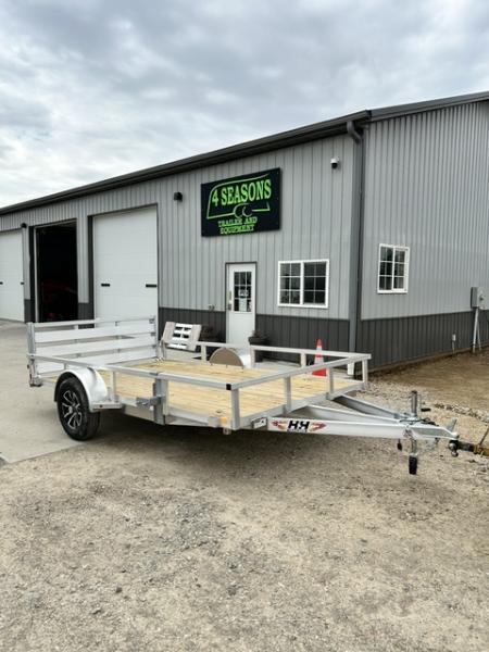 New 2026 H&H Trailers 82 x12' Aluminum Rail Side- Bi Fold Gate Utility Trailer