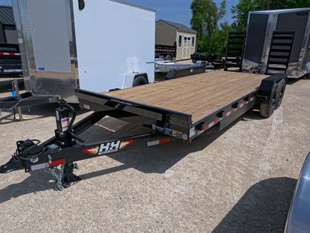 New 2026 H&H Trailers 82 x 18 + 2 Equipment Trailer 14k GVWR, Black