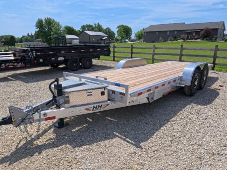 New 2026 H&H Trailers 82x20 Aluminum Electric Tilt Low Profile Speedloader, Jack, 12K Dropleg Jack, Winch Mount, Steel Powdered Plate, 14K
