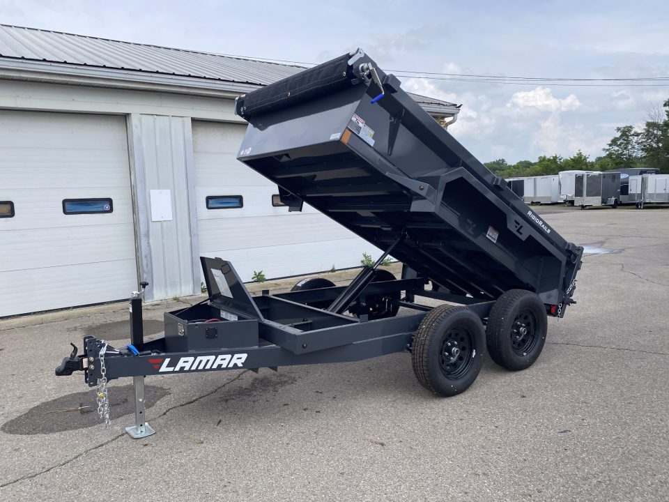 New 2026 Lamar Trailers 5 X 10 FT DUMP TRAILER TARP KIT AND PULL OUT RAMPS 7K GVWR