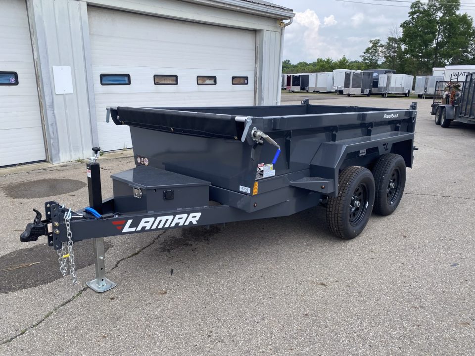 New 2026 Lamar Trailers 5 X 10 FT DUMP TRAILER TARP KIT AND PULL OUT RAMPS 7K GVWR