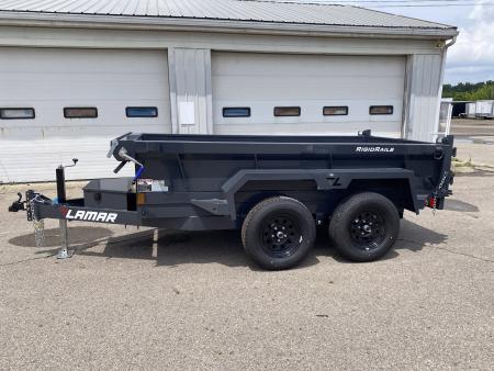 New 2026 Lamar Trailers 5 X 10 FT DUMP TRAILER TARP KIT AND PULL OUT RAMPS 7K GVWR