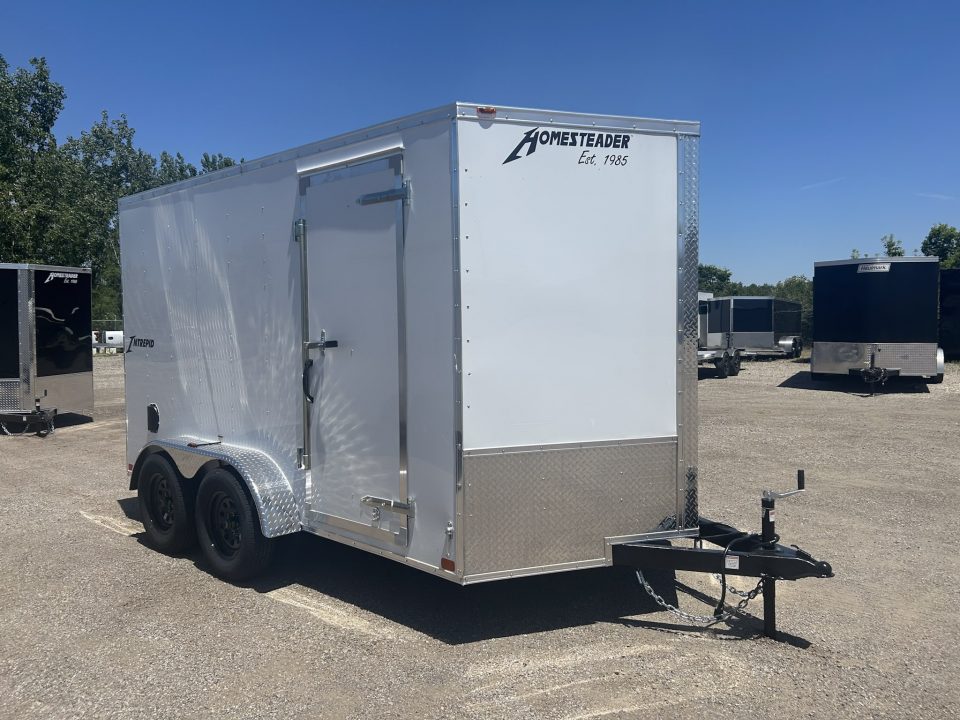 New 2026 Homesteader Trailer 7 X 12 FT TANDEM AXLE  INTREPID CARGO TRAILER WITH RAMP DOOR 6 FT 6IN INTERIOR HEIGHT