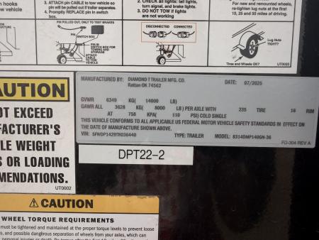 Used 2026 Diamond T 7-14-4H Gooseneck Dump 8K AXLES Dump Trailer