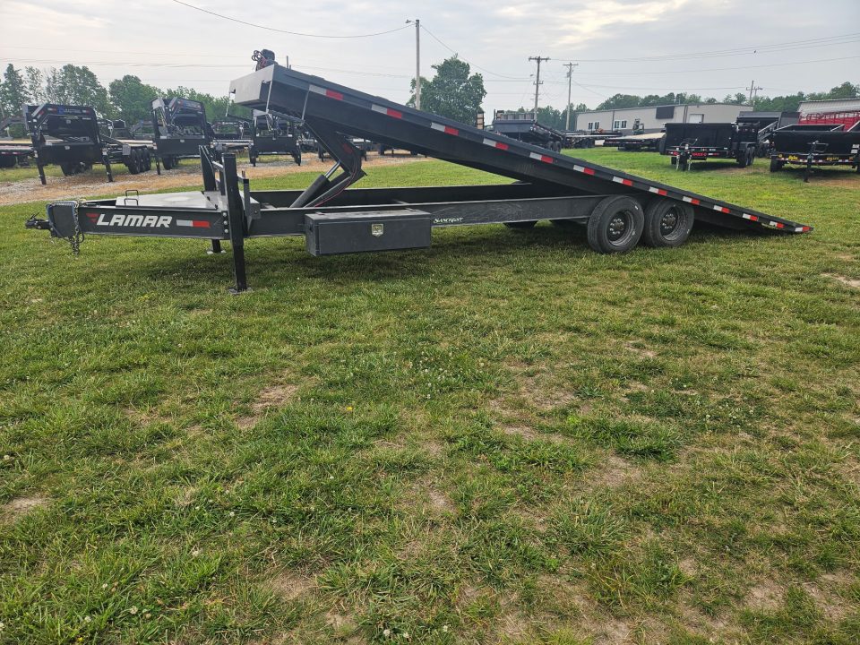 Used 2025 Lamar 102X26 TANDEM DECKOVER TILT W/8K AXLES 12K WINCH & HYDROJACKS
