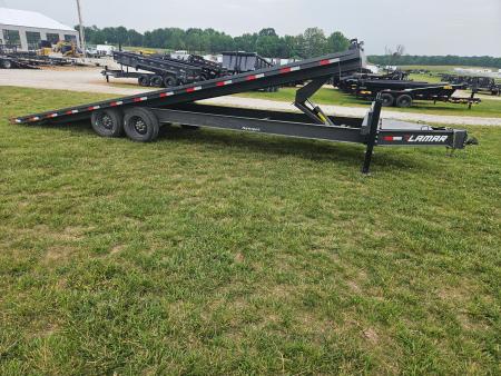 Used 2025 Lamar 102X26 TANDEM DECKOVER TILT W/8K AXLES 12K WINCH & HYDROJACKS