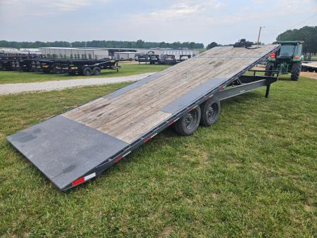 Used 2025 Lamar 102X26 TANDEM DECKOVER TILT W/8K AXLES 12K WINCH & HYDROJACKS