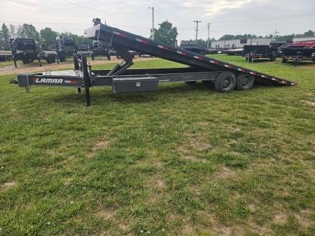 Used 2025 Lamar 102X26 TANDEM DECKOVER TILT W/8K AXLES 12K WINCH & HYDROJACKS